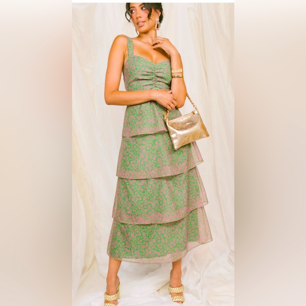 Show Me Your Mumu Cosmopolitan Midi Dress in Watermelon Floral